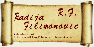 Radija Filimonović vizit kartica